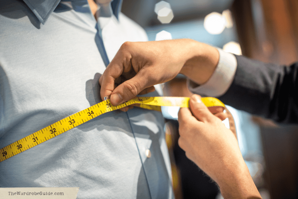 Measuring a chest with a Fabric Tape Measure