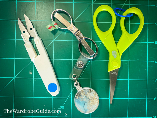 Basic hand sewing tools: Snips