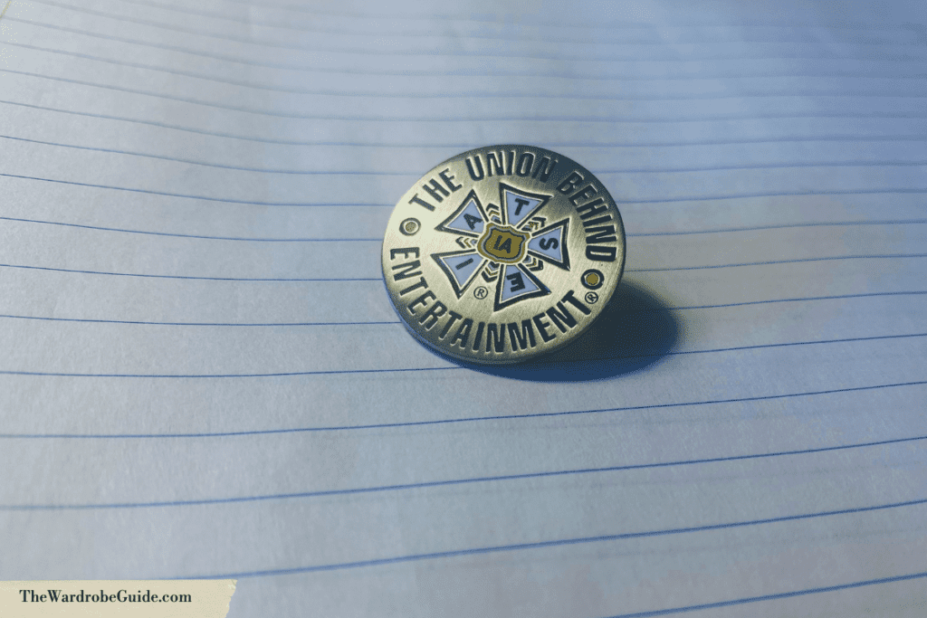 An IATSE lapel pin you might receive after joining 764