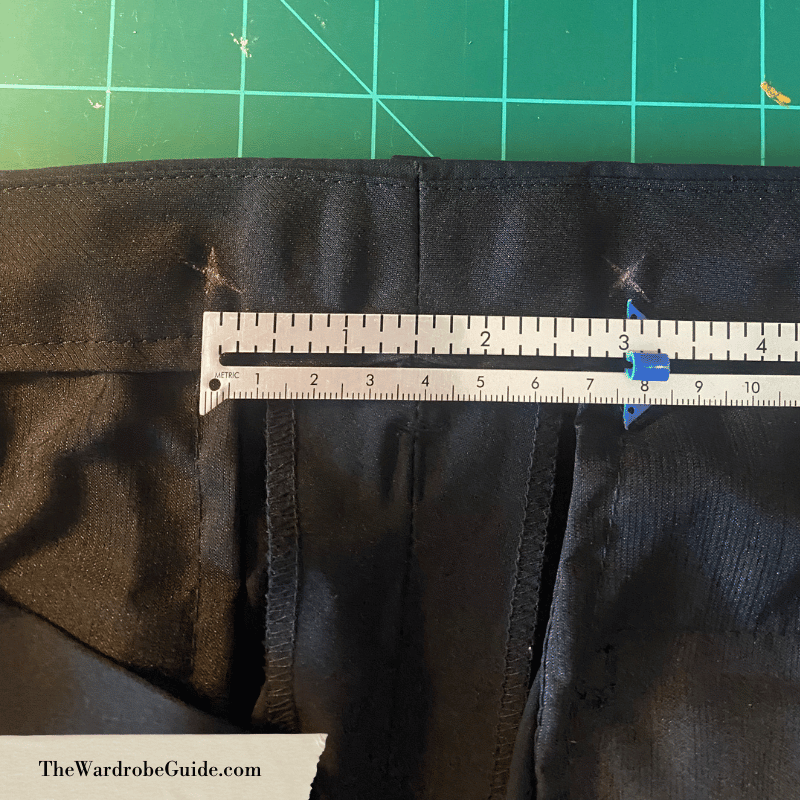 measuring placement of back suspender buttons on pants
