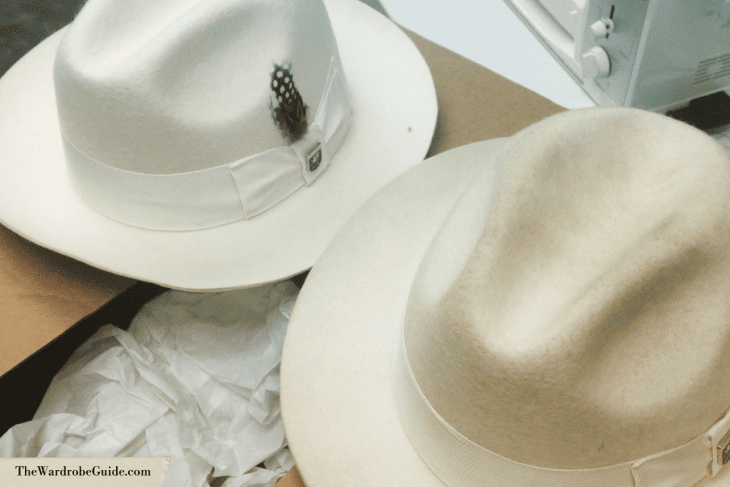 a discolored hat a dayworker might show their supervisor
