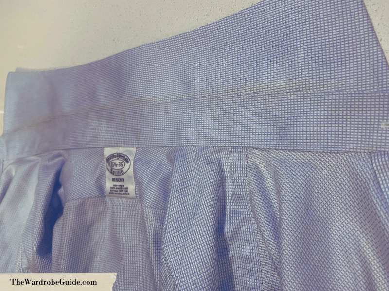 Dress shirt after removing collar stains