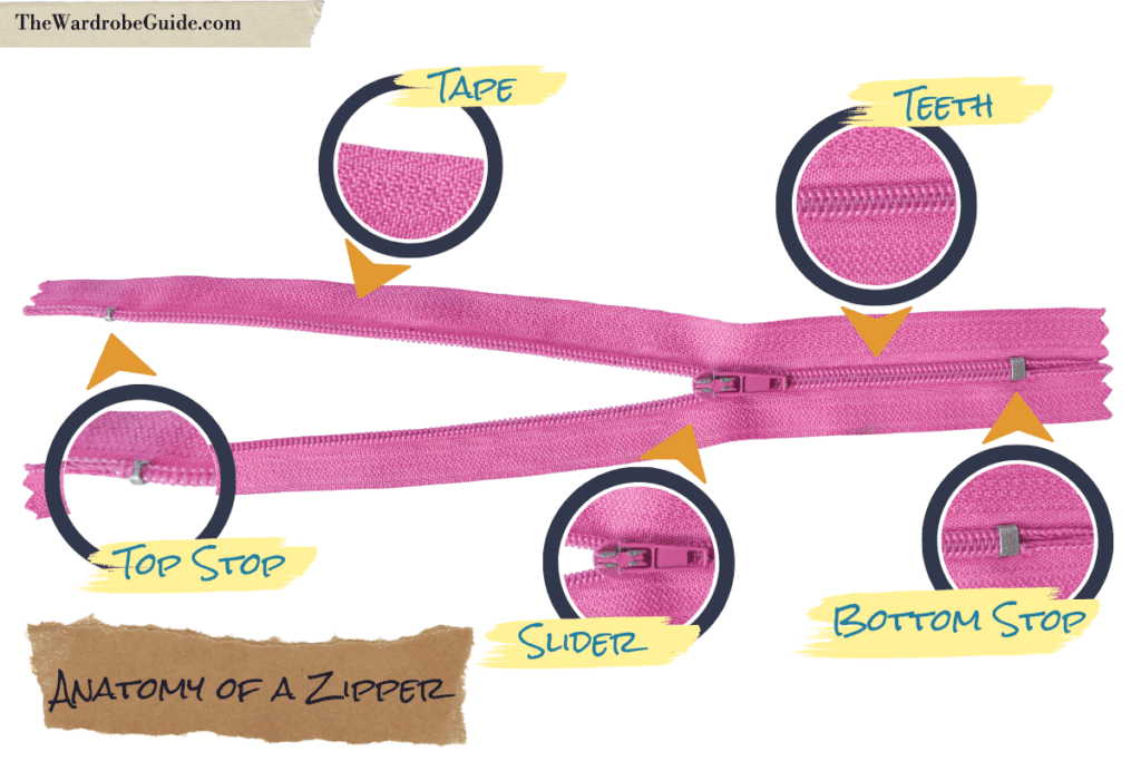 Zipper anatomy diagram