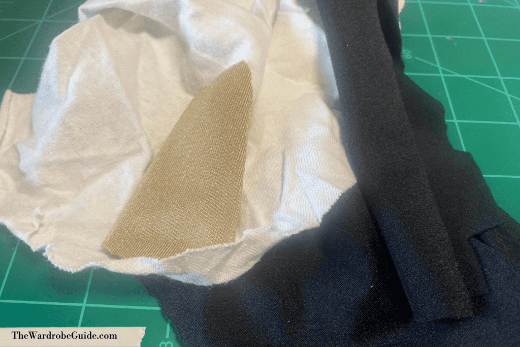 patch fabric used to repair a t-shirt